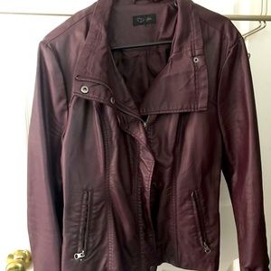 MAROON MOTO! hip pleather and stretch cotton.
